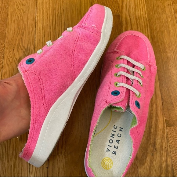 Vionic Beach breeze pink Terry mules size 7.5 - Picture 6 of 6